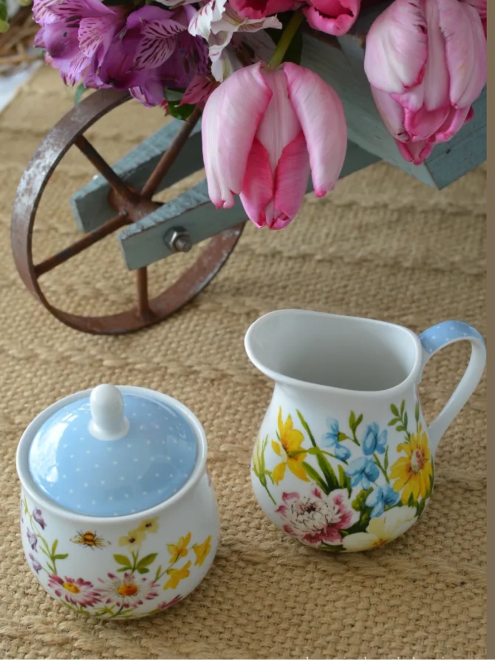 Katie Alice English Garden Collection Cream and Sugar Set Small Jug